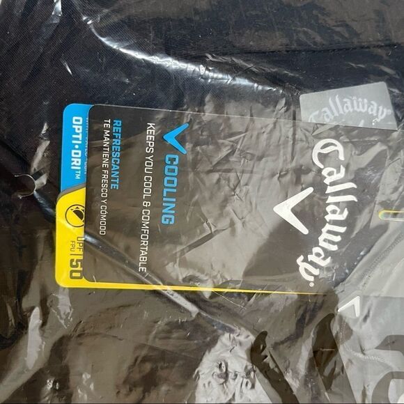 Callaway UPF50 Men's Tonal Polo Shirt in Black Size XL | Polyester/Spandex - Picture 5 of 6